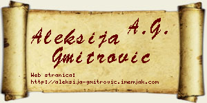 Aleksija Gmitrović vizit kartica